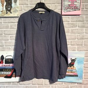 Equipment Blue Long Sleeve Tee Casual Shirt
